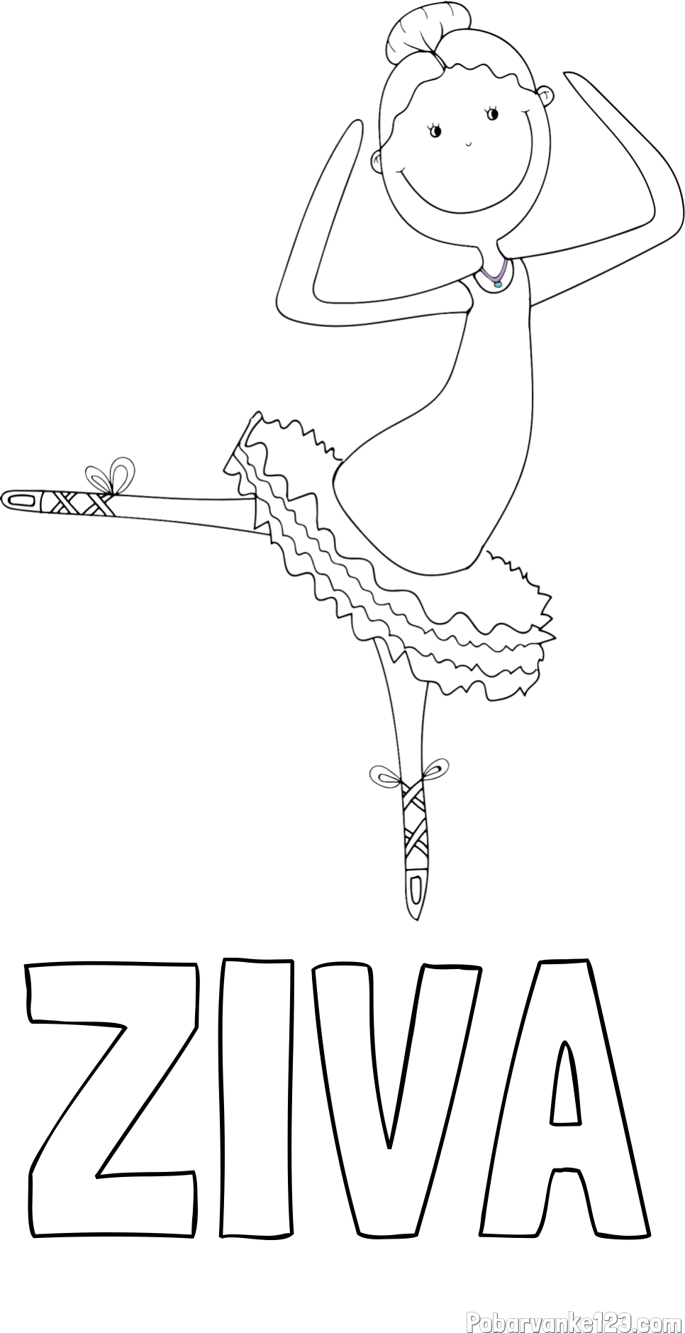 Pobarvanka imena ŽIVA in pobarvanka balerine