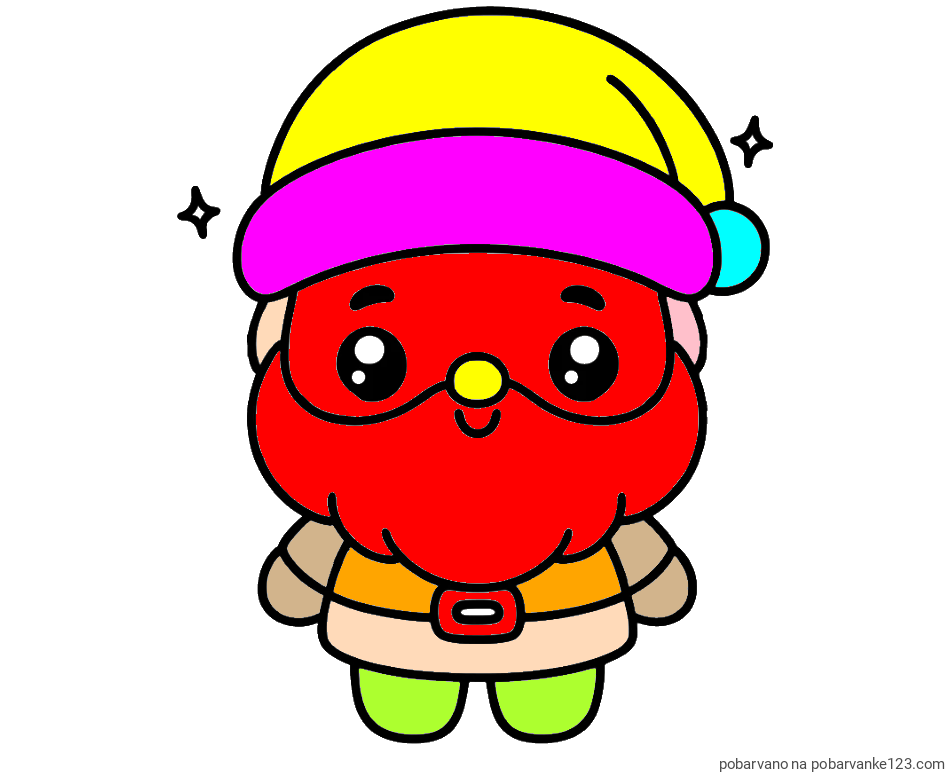 POBARVANA POBARVANKA - Enostavna otroška pobarvanka Božička