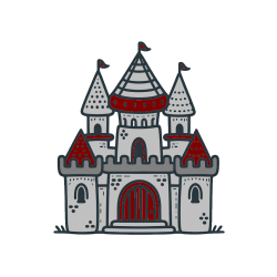 Pobarvana pobarvanka - Otroška pobarvanka gradu