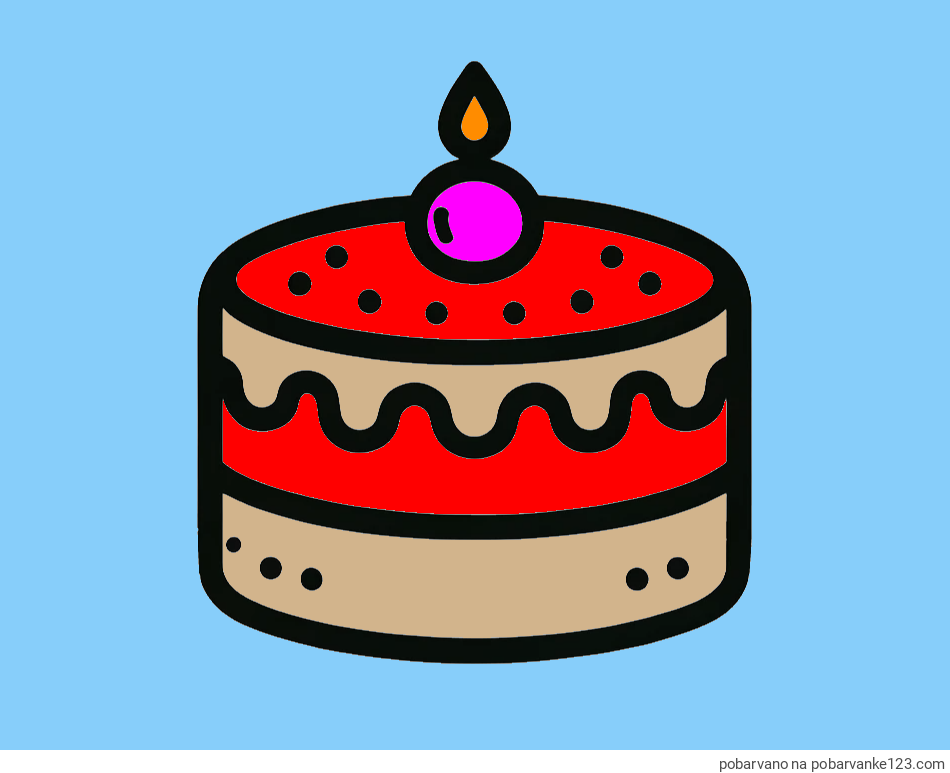 POBARVANA POBARVANKA - Otroška pobarvanka majhne torte