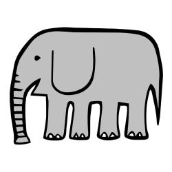 Pobarvana pobarvanka - Otroška pobarvanka slona