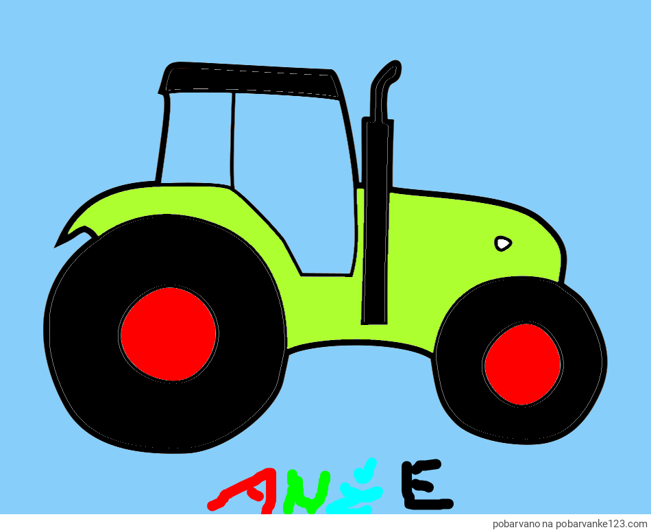 POBARVANA POBARVANKA - Otroška pobarvanka traktorja