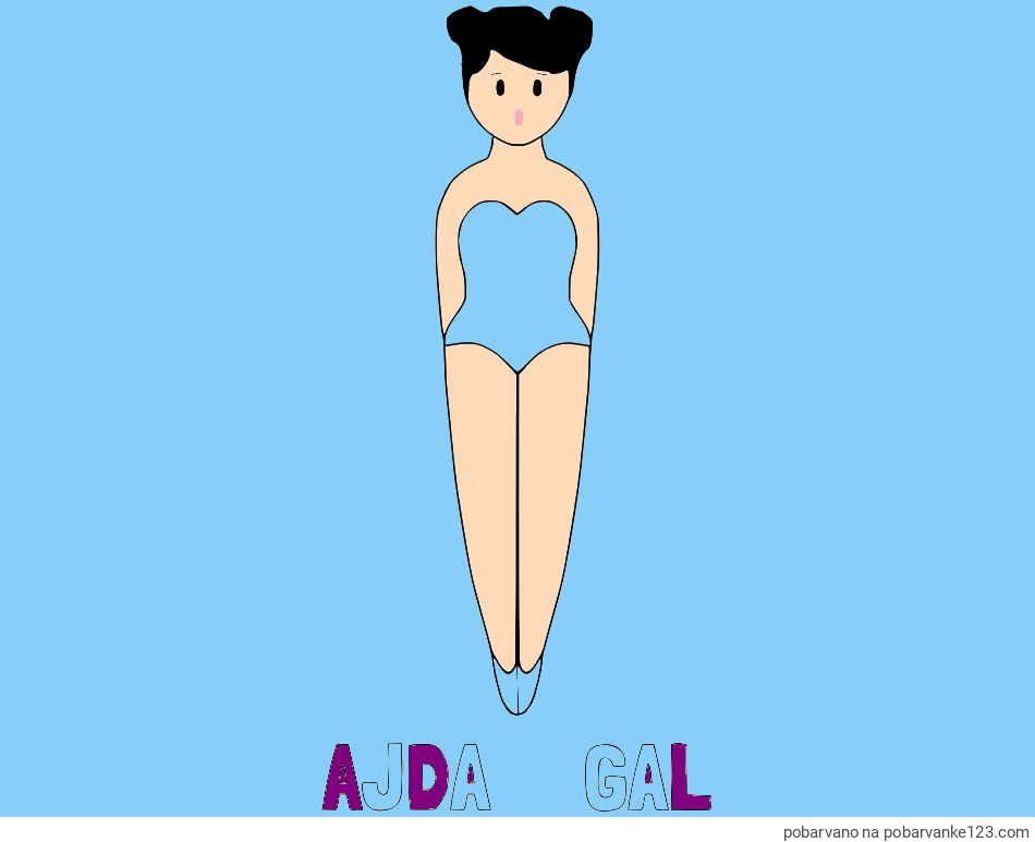 POBARVANA POBARVANKA - Pobarvanka imena AJDA     GAL in enostavna pobarvanka baletke