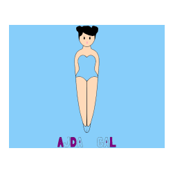 Pobarvana pobarvanka - Pobarvanka imena AJDA     GAL in enostavna pobarvanka baletke