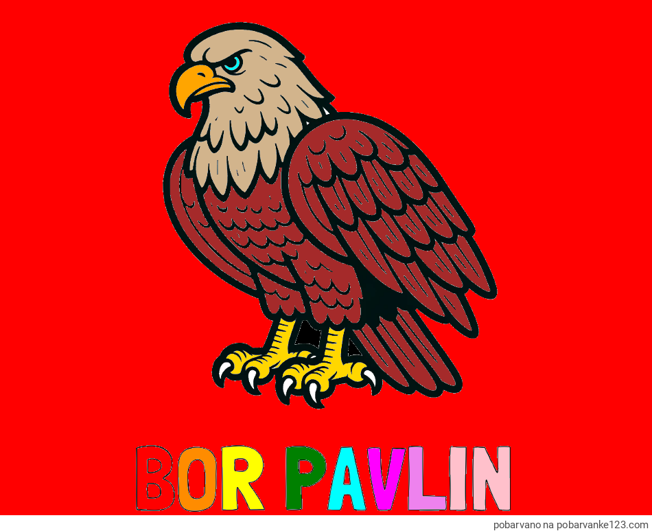 POBARVANA POBARVANKA - Pobarvanka imena BOR PAVLIN in pobarvanka orla