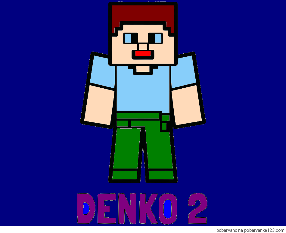 POBARVANA POBARVANKA - Pobarvanka imena DENKO 2 in pobarvanka Minecraft figurice