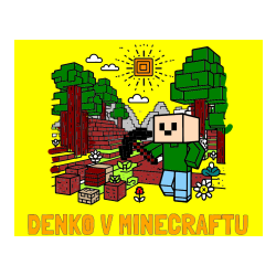 Pobarvana pobarvanka - Pobarvanka imena DENKO V MINECRAFTU in pobarvanka Minecraft sveta