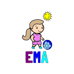Pobarvana pobarvanka - Pobarvanka imena EMA in pobarvanka nogometašice