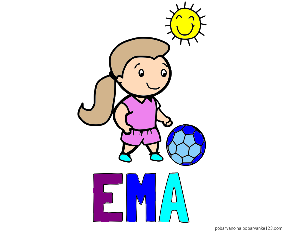POBARVANA POBARVANKA - Pobarvanka imena EMA in pobarvanka nogometašice