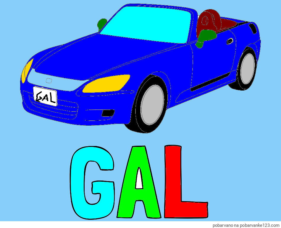 POBARVANA POBARVANKA - Pobarvanka imena GAL in pobarvanka avtomobila znamke Honda