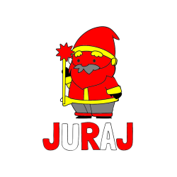 Pobarvana pobarvanka - Pobarvanka imena JURAJ in dedek Mraz