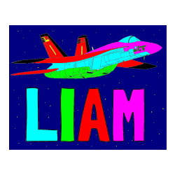 Pobarvana pobarvanka - Pobarvanka imena LIAM in pobarvanka letala Hornet