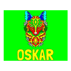 Pobarvana pobarvanka - Pobarvanka imena OSKAR in pobarvanka volka - mandale