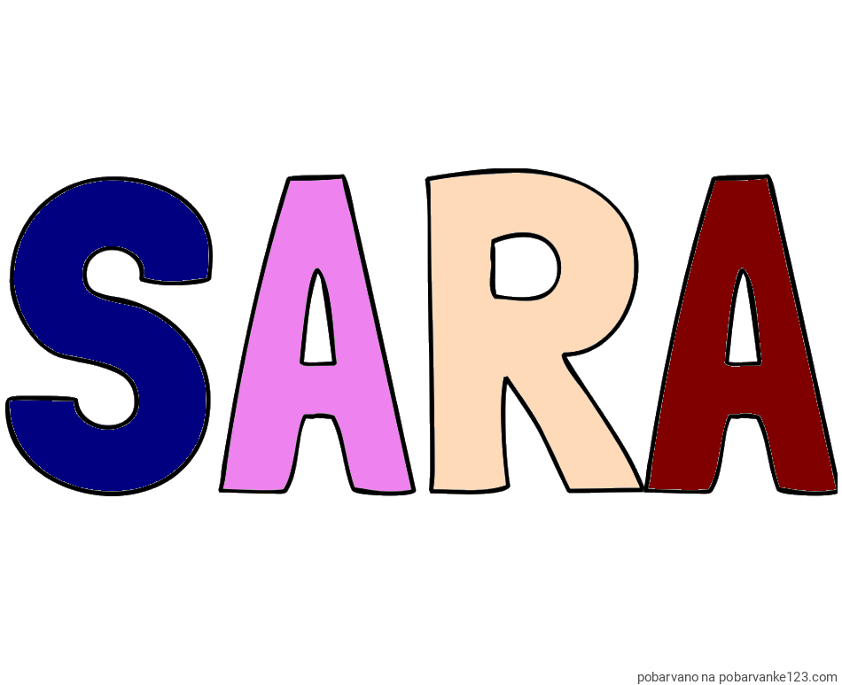 POBARVANA POBARVANKA - Pobarvanka imena SARA
