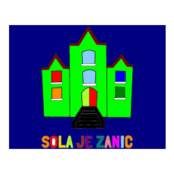 Pobarvana pobarvanka - Pobarvanka imena ŠOLA JE ZANIČ in pobarvanka šole