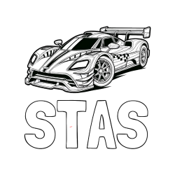 Pobarvana pobarvanka - Pobarvanka imena STAŠ in pobarvanka modernega športnega avtomobila