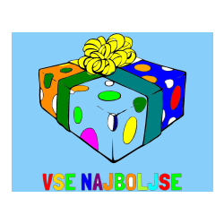 Pobarvana pobarvanka - Pobarvanka imena VSE NAJBOLJŠE in božično darilo