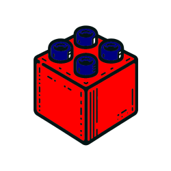 Pobarvana pobarvanka - Pobarvanka LEGO kocke