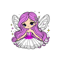 Pobarvana pobarvanka - Pobarvanka ljubke in nasmejane čarobne vile