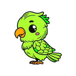 Pobarvana pobarvanka - Pobarvanka ljubkega papagaja