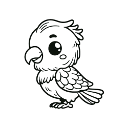 Pobarvana pobarvanka - Pobarvanka ljubkega papagaja