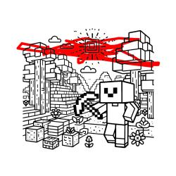 Pobarvana pobarvanka - Pobarvanka Minecraft sveta