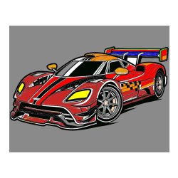 Pobarvana pobarvanka - Pobarvanka modernega športnega avtomobila