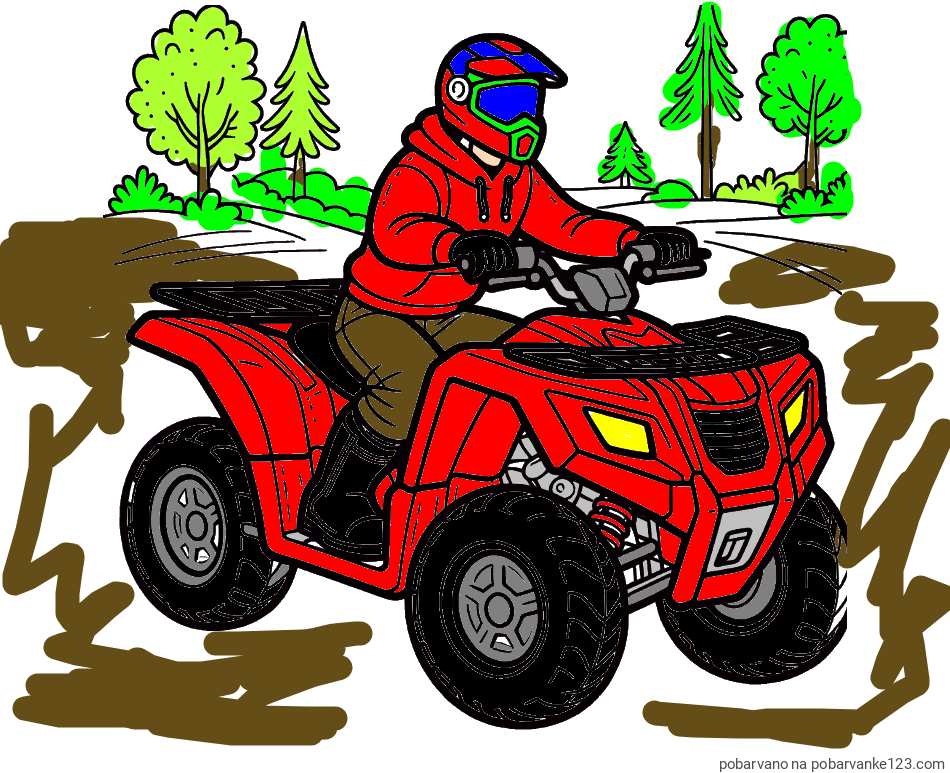 POBARVANA POBARVANKA - Pobarvanka motorista na štirikolesniku