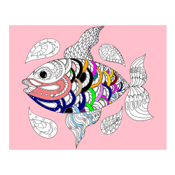 Pobarvana pobarvanka - Pobarvanka pisane ribe