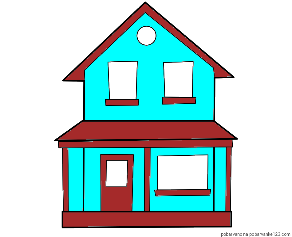 POBARVANA POBARVANKA - Pobarvanka preproste hiše