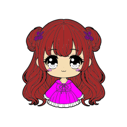 Pobarvana pobarvanka - Pobarvanka prikupne punčke v anime slogu