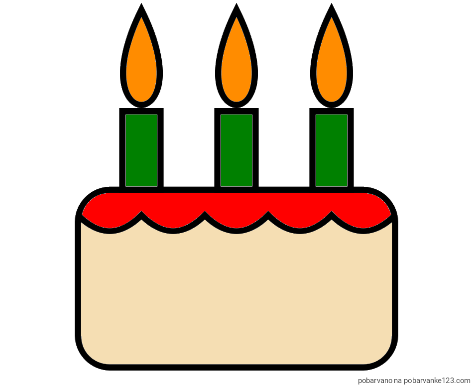 POBARVANA POBARVANKA - Pobarvanka rojstnodnevne torte za 3. rojstni dan