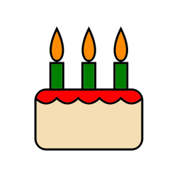 Pobarvana pobarvanka - Pobarvanka rojstnodnevne torte za 3. rojstni dan