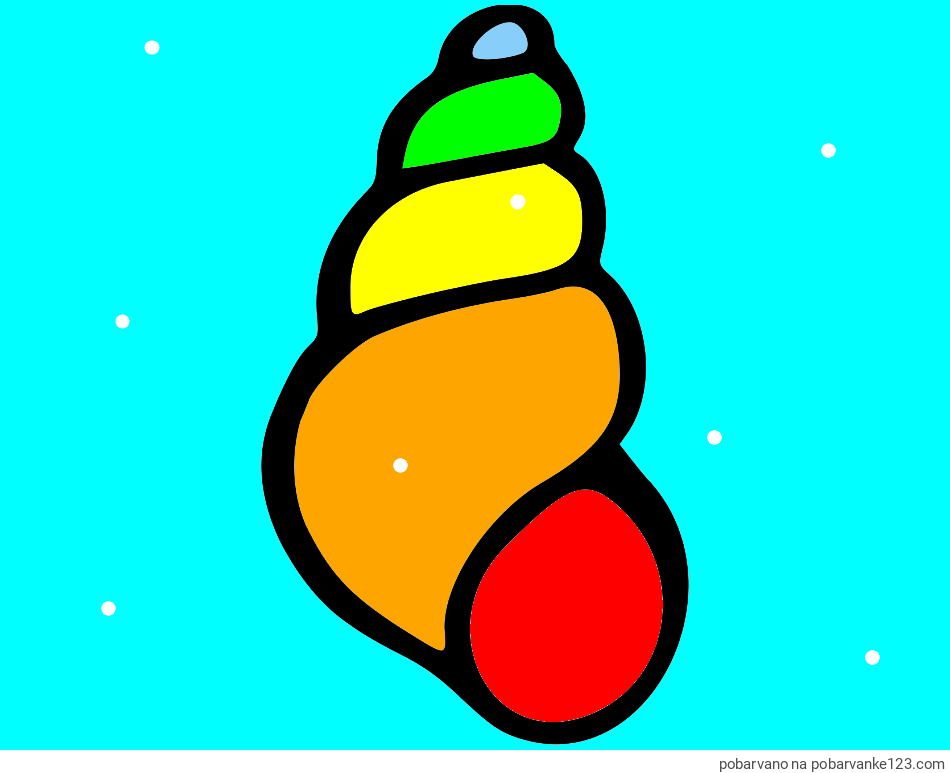 POBARVANA POBARVANKA - Pobarvanka školjke morskega polžka