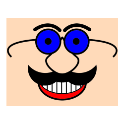 Pobarvana pobarvanka - Pobarvanka smeška z brki in očali