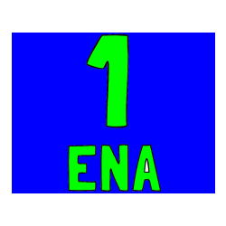 Pobarvana pobarvanka - Pobarvanka števila ena z zapisom imena (1)