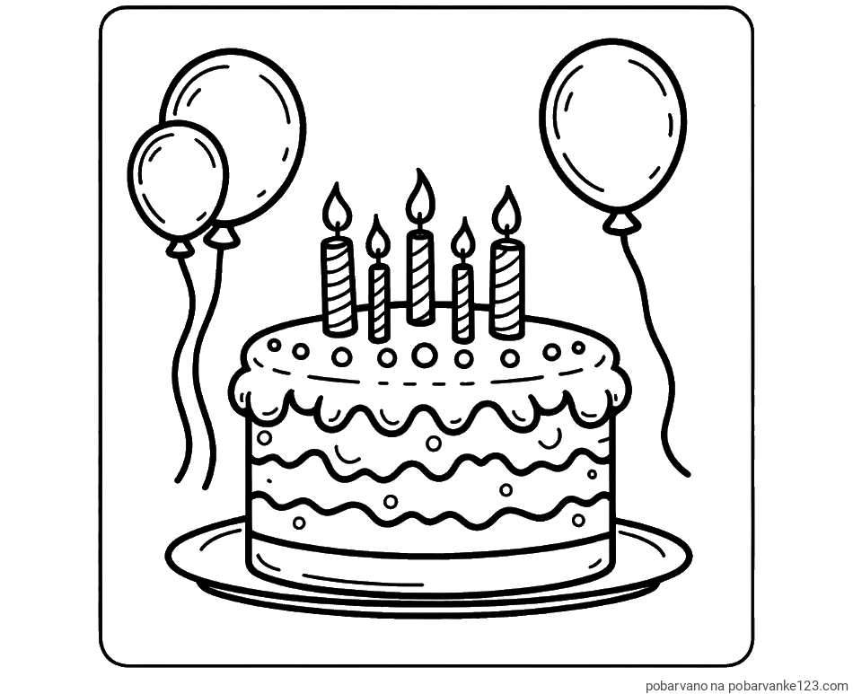 POBARVANA POBARVANKA - Pobarvanka torte za 5. rojstni dan