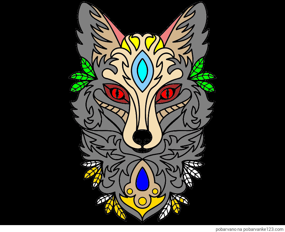 POBARVANA POBARVANKA - Pobarvanka volka - mandale