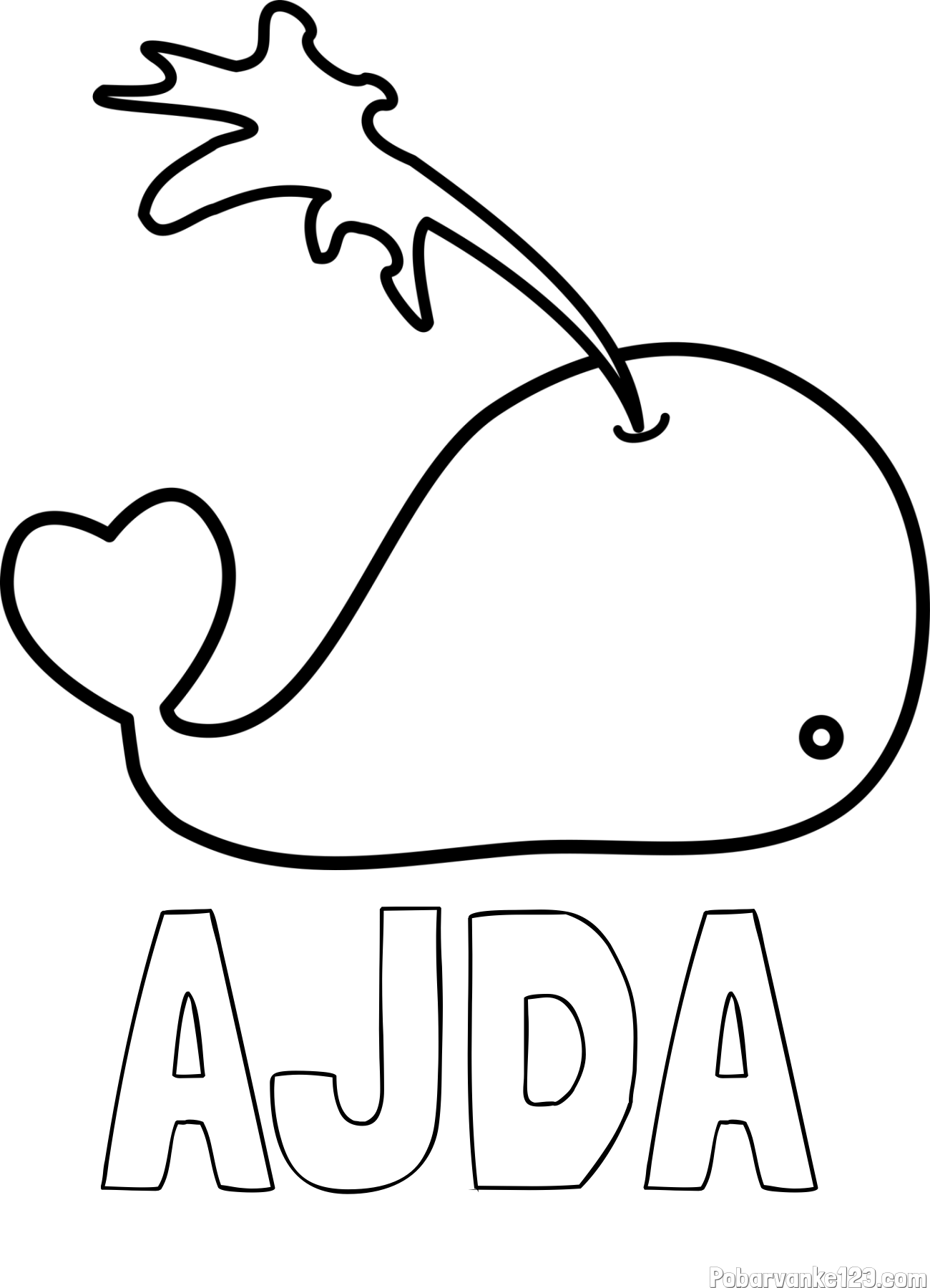 Pobarvanka imena AJDA in pobarvanka kit