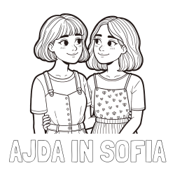 Online izdelana pobarvanka - Pobarvanka imena AJDA IN SOFIA in pobarvanka dveh najboljših prijateljic