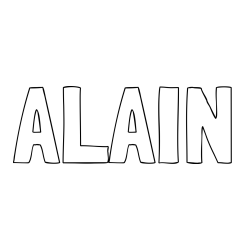 Online izdelana pobarvanka - Pobarvanka imena ALAIN