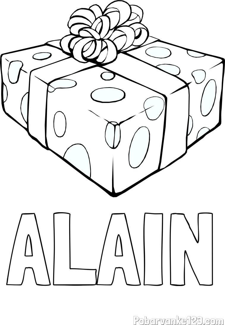 Pobarvanka imena ALAIN in božično darilo