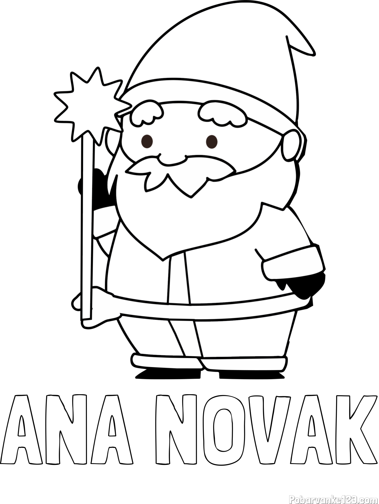 Pobarvanka imena ANA NOVAK in dedek Mraz