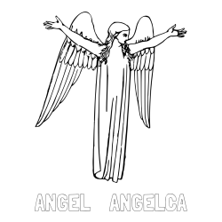 Pobarvanka imena ANGEL    ANGELCA in lepa pobarvanka angela