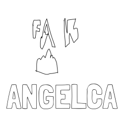 Online izdelana pobarvanka - Pobarvanka imena ANGELCA in fakič