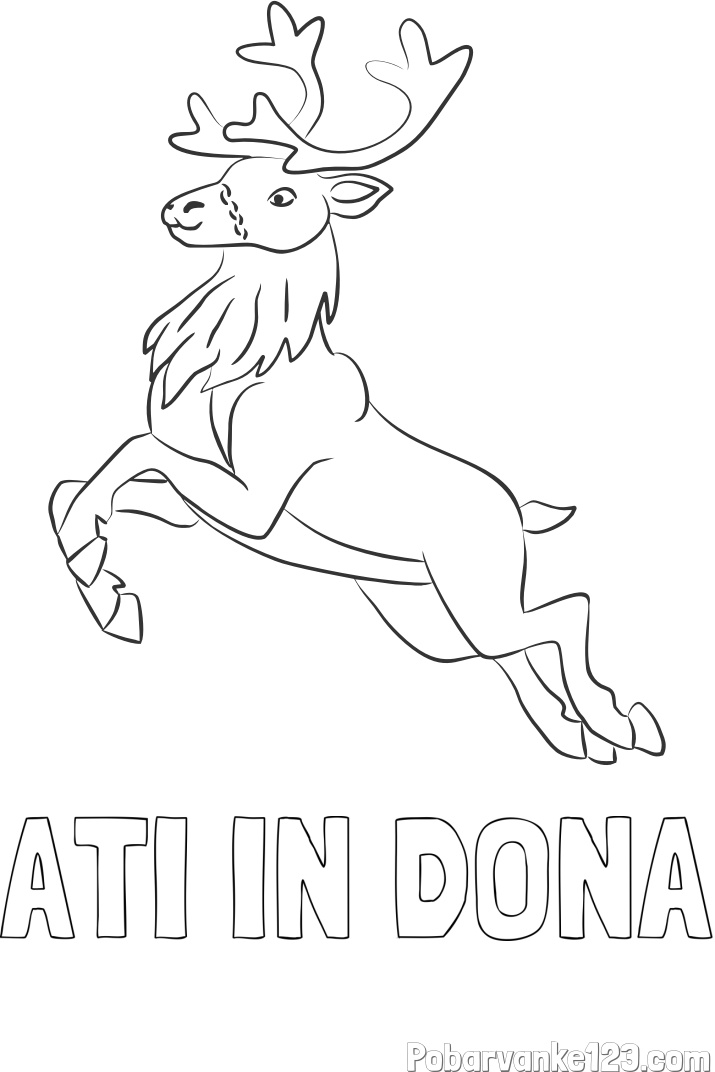 Pobarvanka imena ATI IN DONA in pobarvanka jelenčka Rudolfa
