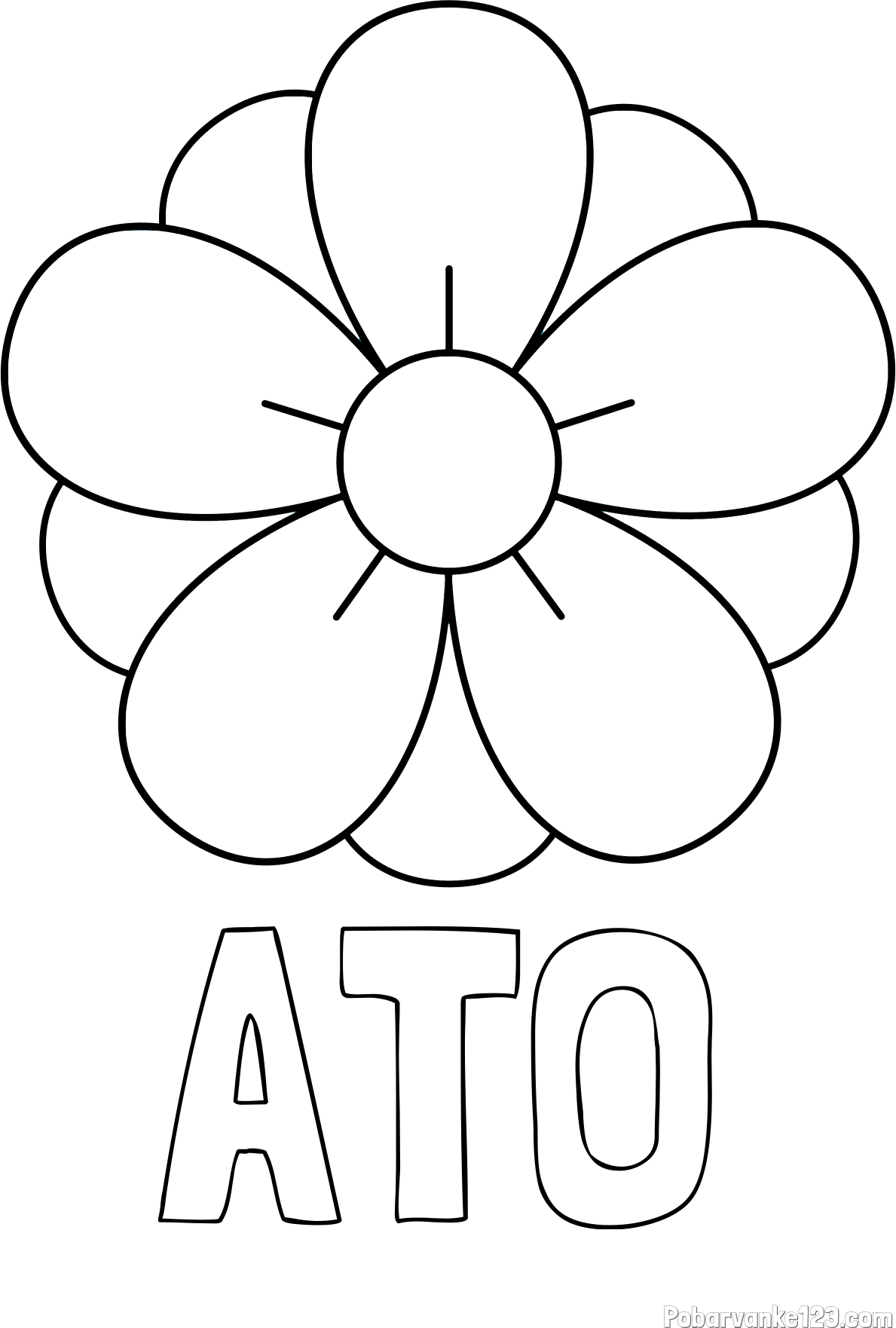Pobarvanka imena ATO in pobarvanka lepega cveta