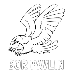 Online izdelana pobarvanka - Pobarvanka imena BOR PAVLIN in pobarvanka orla v napadu