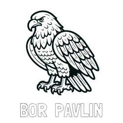 Online izdelana pobarvanka - Pobarvanka imena BOR  PAVLIN in pobarvanka orla