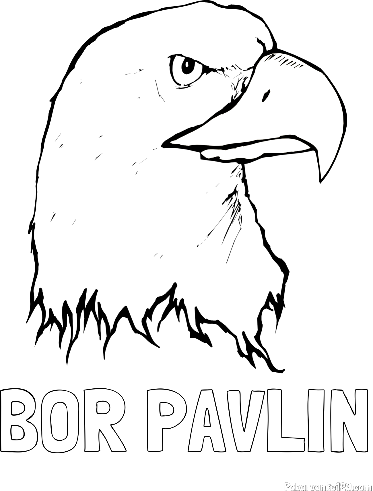 Pobarvanka imena BOR PAVLIN in pobarvanka orlove glave